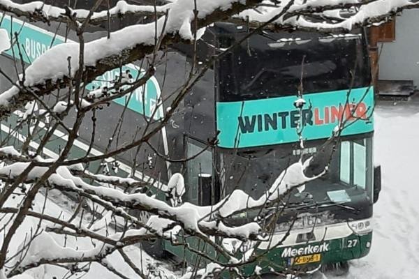 Winterliner in de sneeuw